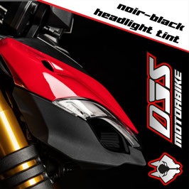 1 jeu de caches phares DJS pour DUCATI STREETFIGHTER V2 et V4  - référence : DUCATI STREETFIGHTER-noir-black headlight tint