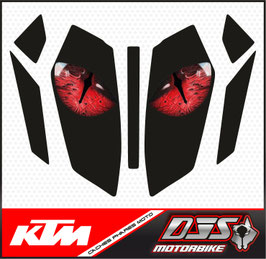 kit complet caches phares microperforés DJS pour KTM duke 390 (2024-2026) - réf yeux 020
