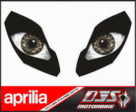 1 jeu de caches phares DJS pour Aprilia rsv 2004-2009 microperforés qui laissent passer la lumière - référence : yeux modèle 18-