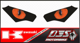 1 jeu de caches phares DJS pour KAWASAKI VERSYS 650 2022-2025 microperforés qui laissent passer la lumière - référence : yeux modèle 2-