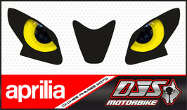 1 jeu de caches phares DJS pour APRILIA RSV4 2014-2020  microperforés qui laissent passer la lumière - référence : yeux modèle 10-