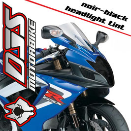 1 jeu de caches phares DJS pour SUZUKI GSX-R 600-750 2006-2007 - référence : SUZUKI GSX-R 600-750 2006-2007 -noir-black headlight tint