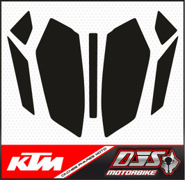 kit 2 caches phares microperforés DJS pour KTM duke 125 (2024-2026) - réf noir