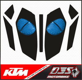 kit 2 caches phares microperforés DJS pour KTM duke 125 (2024-2026) - réf yeux 008