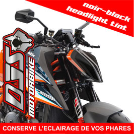 1 jeu de caches phares DJS pour KTM SUPERDUKE R ET RR 1290 2020-2023  - référence : superduke 1290 R 2020-2023-noir-black headlight tint