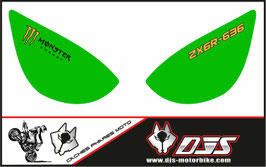 1 jeu de caches phares DJS pour Kawasaki zx6r microperforé qui laissent passer la lumière - référence : zx6r-2005-2006-017-