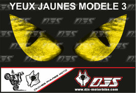 1 jeu de caches phares DJS pour YAMAHA FZ6 2007-2009 microperforés qui laissent passer la lumière - référence : yeux modèle 3-