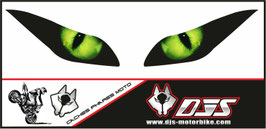 1 jeu de caches phares DJS pour KAWASAKI ZX-6R-2013-2017 microperforés qui laissent passer la lumière - référence : yeux modèle 1-