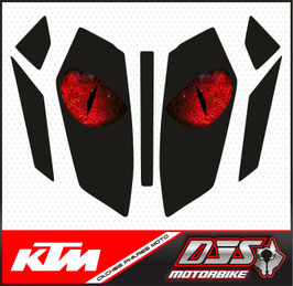 kit complet caches phares microperforés DJS pour KTM duke 390 (2024-2026) - réf yeux 004