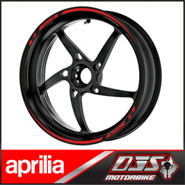 LISERÉS CLASSIC MODELE 2 APRILIA RSV4 - FOND  rouge et noir - POUR JANTES NOIRES-