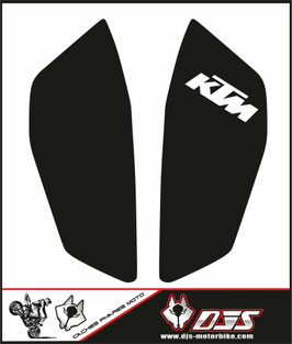 kit 2 caches phares microperforés DJS pour KTM duke 125 ( 2017-2022) - réf 006 -fond noir logo blanc