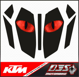 kit complet caches phares microperforés DJS pour KTM duke 390 (2024-2026) - réf yeux 019
