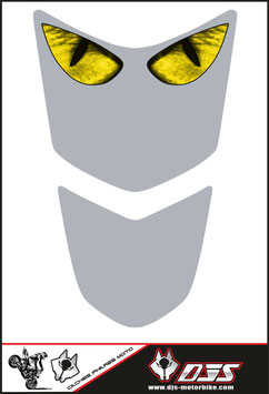 1 jeu de caches phares DJS pour SUZUKI LTZ 400 2002-2008 microperforés qui laissent passer la lumière - référence : LTZ 400 - yeux 03 jaunes fond gris-