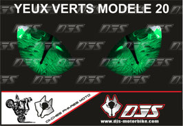 1 jeu de caches phares DJS pour KAWASAKI ZX-6R-2013-2017 microperforés qui laissent passer la lumière - référence : yeux modèle 20-