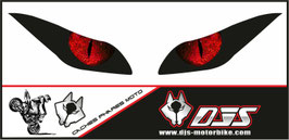 1 jeu de caches phares DJS pour  KAWASAKI ZX-6R-2013-2017 microperforés qui laissent passer la lumière - référence : yeux modèle 4-