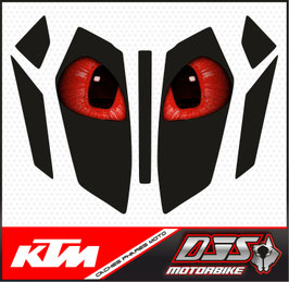 kit complet caches phares microperforés DJS pour KTM duke 390 (2024-2026) - réf yeux 015