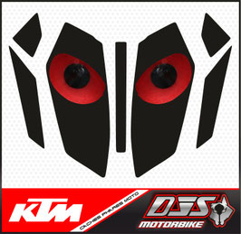 kit complet caches phares microperforés DJS pour KTM duke 390 (2024-2026) - réf yeux 011