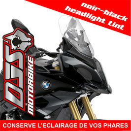 1 jeu de caches phares DJS pour BMW S 1000 XR 2015-2019 - référence : BMW S 1000 XR 2015-2019 -noir-black headlight tint