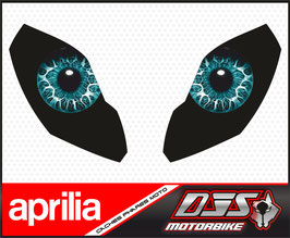 1 jeu de caches phares DJS pour Aprilia rsv 2004-2009 microperforés qui laissent passer la lumière - référence : yeux modèle 17-