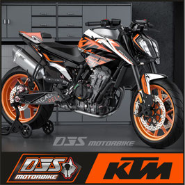 KIT DECO MOTO KTM DUKE PREMIUM 790 - 890 NOIR BLANC ORANGE