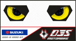 1 jeu de caches phares DJS pour SUZUKI GSX-S 1000 GT 2022-2024 microperforés qui laissent passer la lumière - référence : yeux modèle 10-