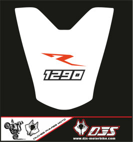 kit 1 cache phare microperforé DJS pour KTM 1290 Super Duke / Super Duke R (2013-2016)- réf 001 - fond blanc logo orange noir