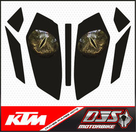 kit 2 caches phares microperforés DJS pour KTM duke 390 (2024-2026) - réf yeux 005