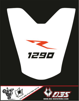 kit 1 cache phare microperforé DJS pour KTM 1290 Super Duke / Super Duke R (2013-2016)- réf 002 - fond blanc logo orange noir