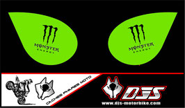 1 jeu de caches phares DJS pour Kawasaki zx6r microperforés qui laissent passer la lumière - référence : zx6-r-2007-2008-009