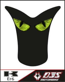 1 jeu de caches phares DJS pour KAWASAKI ER6-N 2009-2011  microperforés qui laissent passer la lumière - référence : yeux modèle 003-