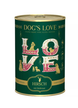 DOG´S LOVE Nassfutter Wintermenü Hirsch mit Rotkraut
