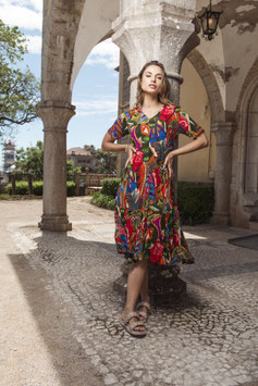 ORIENTIQUE  Torgua Dress Godet - print