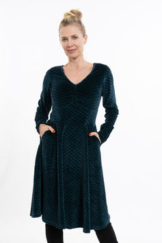 CHAPATI  Kleid Dorsa dunkelblau mit Rautenmuster