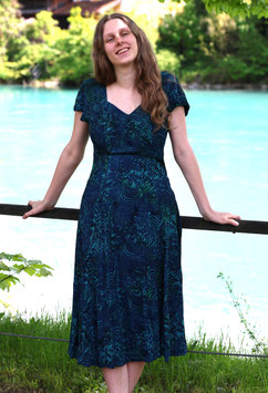 CAMPUR Kleid - Heide dunkelblau mit runden Muster