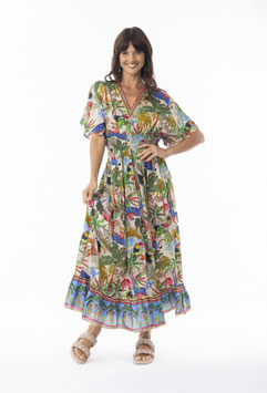 ORIENTIQUE  Dani Dress Shirred - lang