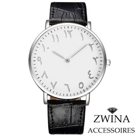 Herren Uhren mit arabischen Zahlen - Snake-Leder Quarz - Armbanduhr