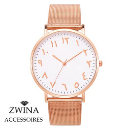 Frauen Uhren mit arabischen Zahlen - Edelstal Quarz - Armbanduhr