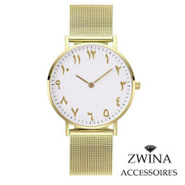 Frauen Uhren mit arabischen Zahlen - Edelstal Quarz - Armbanduhr