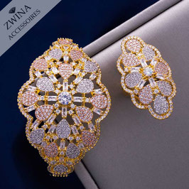 Moonrosé Zirconia Armreif mit Ring