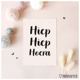 Kaart - Hiep hiep hoera