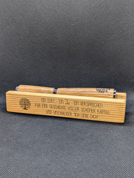 "Hochzeitsedition" Rollerball Eiche mit Stifthalterung