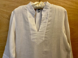 Weiss langes Kleid / Tunika aus Leinen