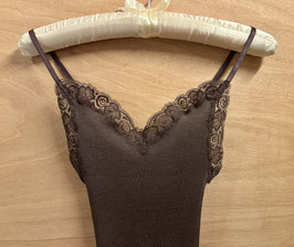 Oscalito Spaghettitop Wolle-Seide mit Spitze