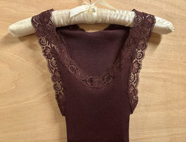 Oscalito Top Wolle Seide Rippe mit Spitze in verschiedenen Farben