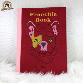 Besticktes Dogbook aus Filz "Frenchie-Book" - Din A4 - 2 herausnehmbare Impfpasshüllen