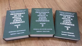LEVINSON, A. A. (Ed.): PROCEEDINGS OF THE APOLLO 11 LUNAR SCIENCE CONFERENCE. Volumes 1-3: Volume 1: MINERALOGY AND PETROLOGY. Volume 2: PHYSICAL PROPERTIES. Volume 3: CHEMICAL AND ISOTOPE ANALYSES