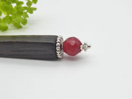 Haarstab aus Mooreiche & Jade