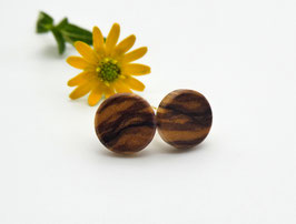 Mini-Ohrstecker aus Olivenholz, 8 mm