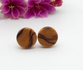 Mini-Ohrstecker aus Olivenholz 8 mm