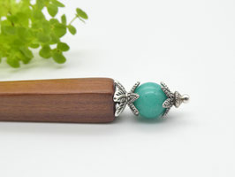 Haarstab aus Zwetschge & gefärbte Jade